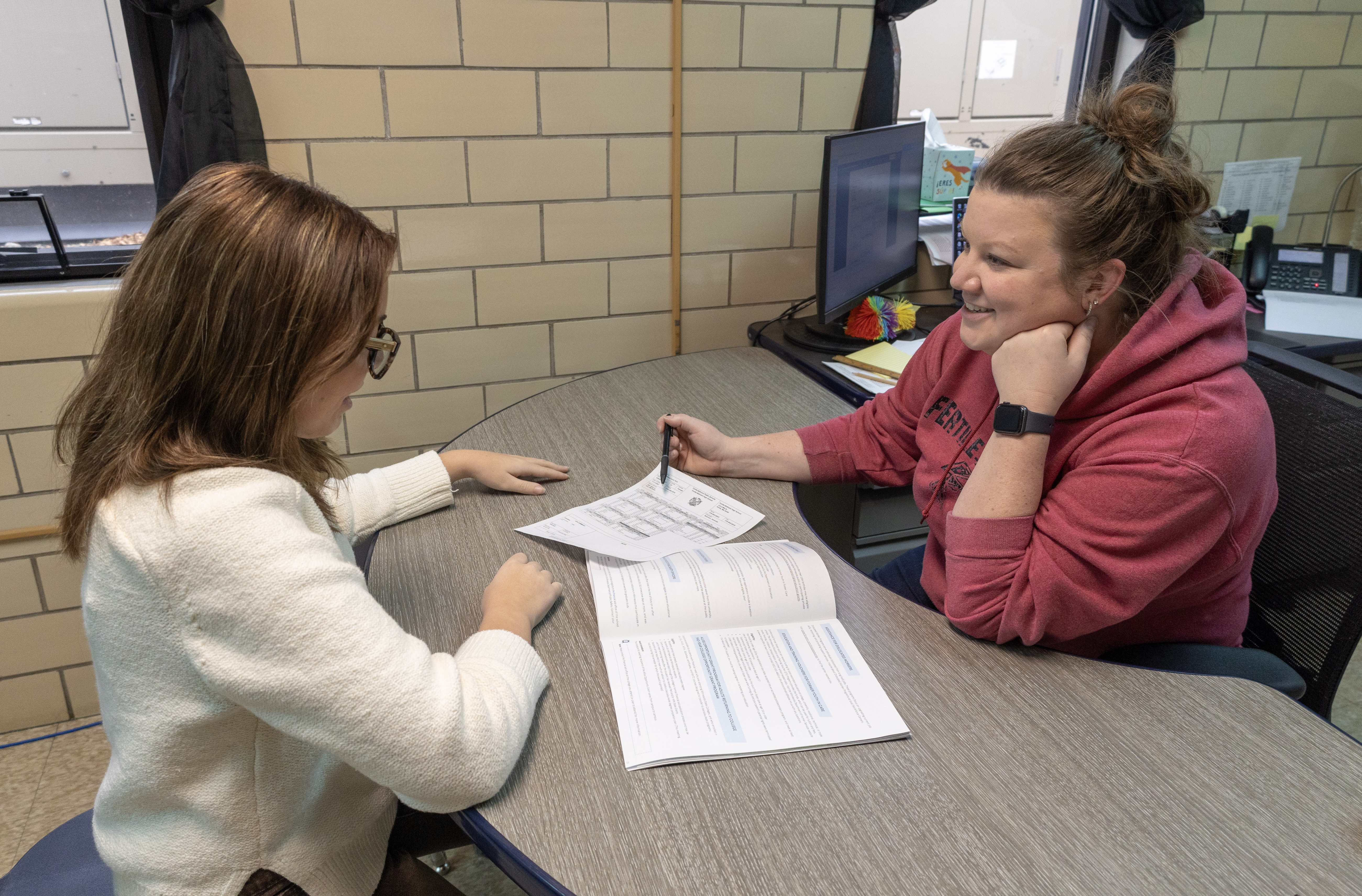 School Counselor helping student