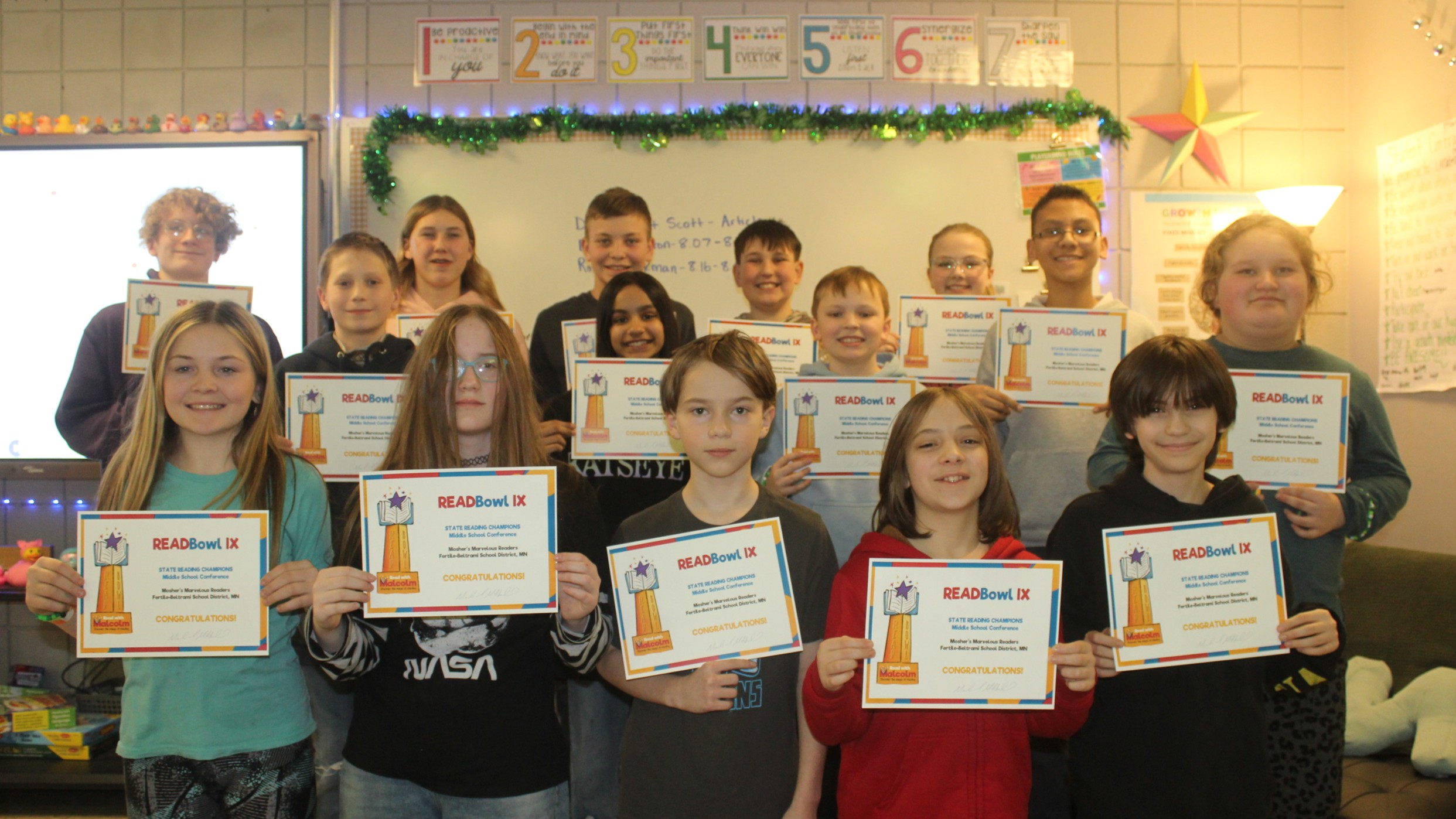 Mosher's 6th grade class is the ReadBowl IX State Champs!